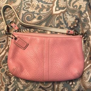 Pink Leather Coach Wristlet